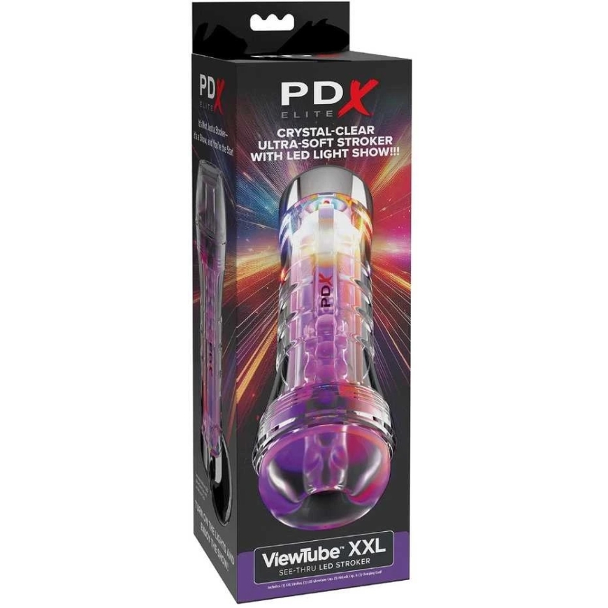 "Pipedream PDX ELITE" video tube with transparent "EZ-GRIP" LED stroker – 2
