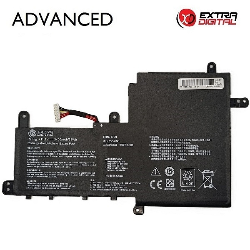 Аккумулятор для ноутбука ASUS B31N1729, 3400mAh, Extra Digital Advanced