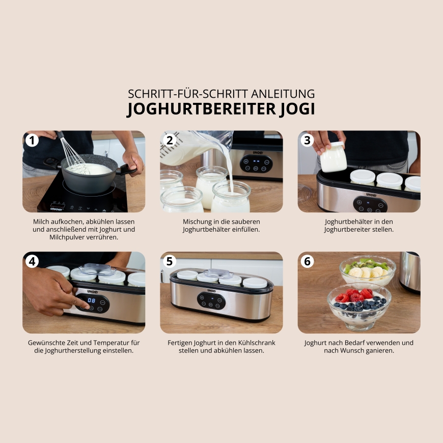 Unold 38726 Joghurtbereiter JOGI 0,72 l Jogurt 120 W – 3