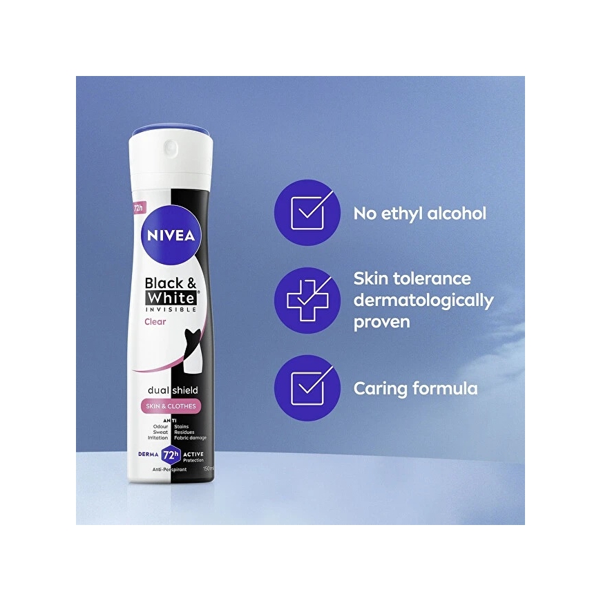 Nivea Antiperspiranttisuihke Musta & Valkoinen 250 ml – 5
