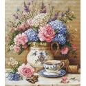 luca S Cross Stitch Kit "Flower Nostalgia" 32 x 36 cm SB725