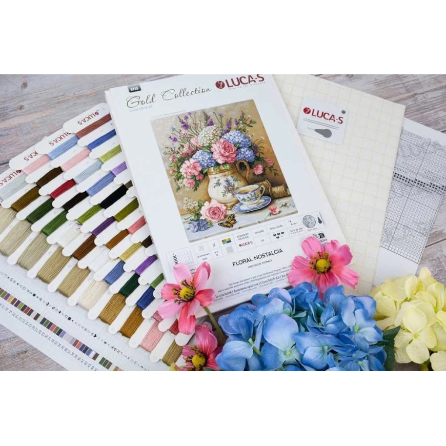 luca S Cross Stitch Kit "Flower Nostalgia" 32 x 36 cm SB725 – 4