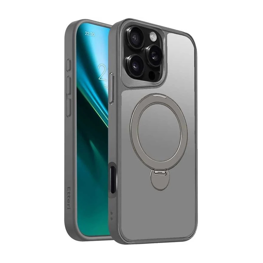 Etteri Matt Mag Ring case for iPhone 17, gray
