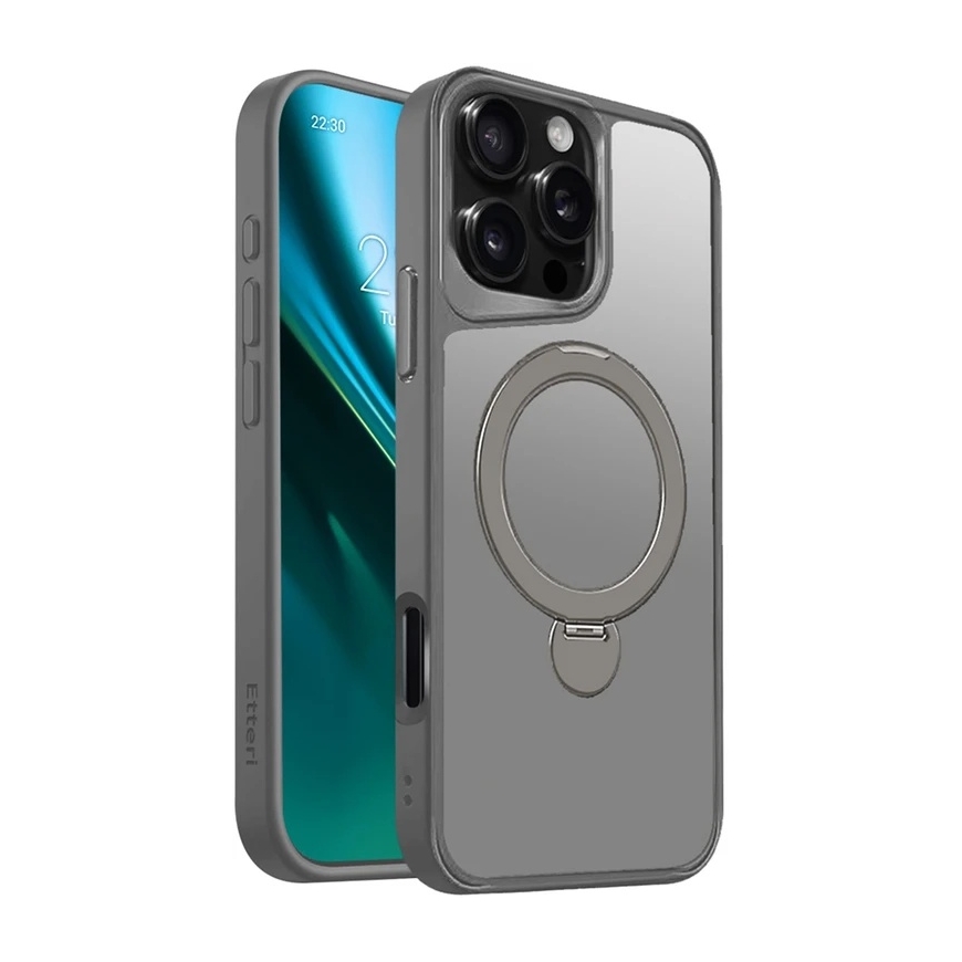 Etteri Matt Mag Ring -kotelo iPhone 17:lle, harmaa – 3
