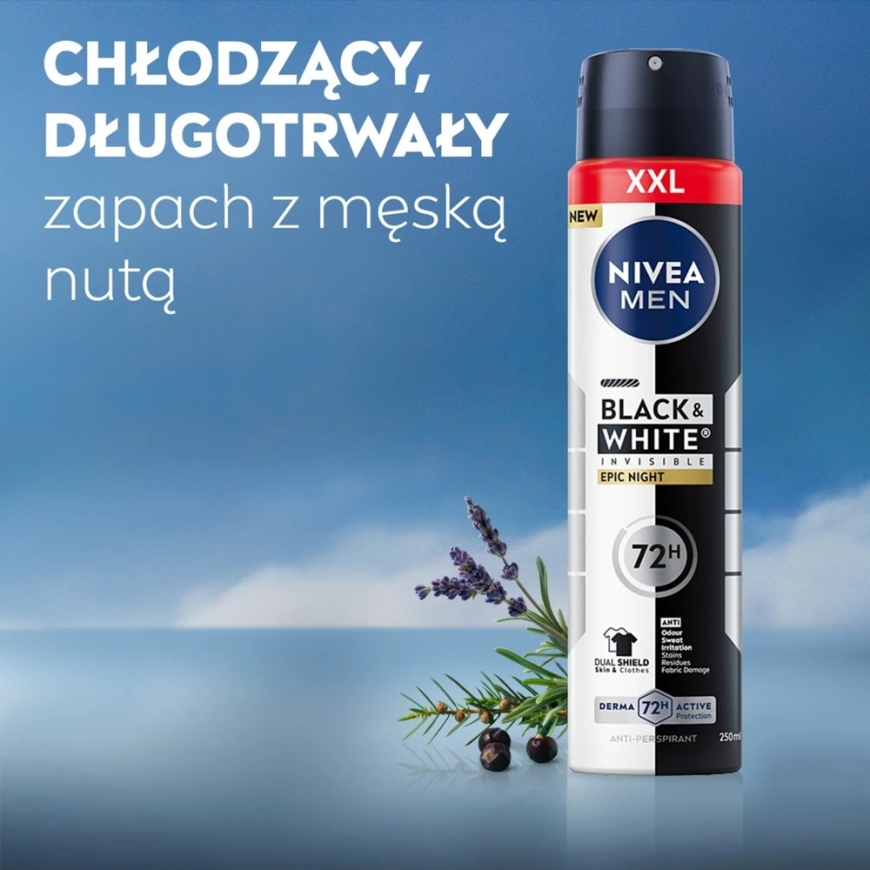 Nivea Men Black & White Invisible Epic Night antiperspirant spray 250ml