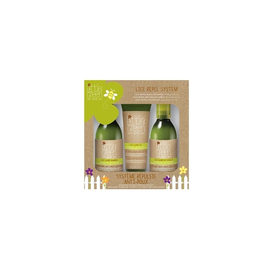 Little Green Little Žalias Little Žalias Lice Guard System apsaugos nuo utėlių sistema vaikams (šampūnas, 240 ml + purškiklis, 2