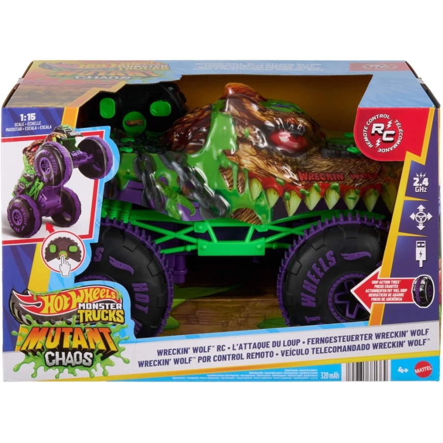 Mattel HOT WHEELS MONSTER TRUCKS RC automodelis – Wreckin' Wolf (JMM77) – 2