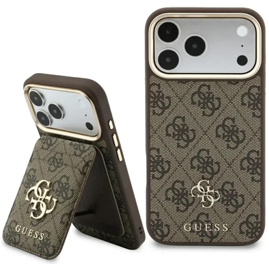 Guess 4G vāciņš ar MagSafe maciņu iPhone 18 Pro / 17 Pro brūns