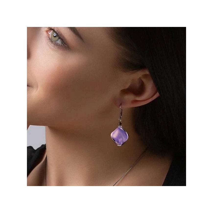 Charming "Hidden Passion" earrings with violet "Lampglas" pearl ECH3/CHI – 2