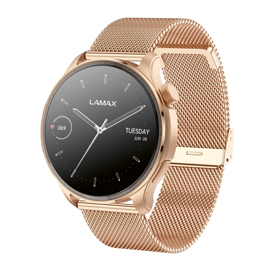Išmanusis laikrodis LAMAX Prism AMOLED rožinis auksas