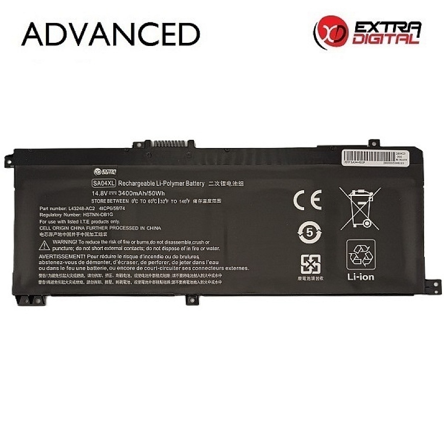 Notebook battery, HP SA04XL, 3400mAh, Extra Digital Advanced