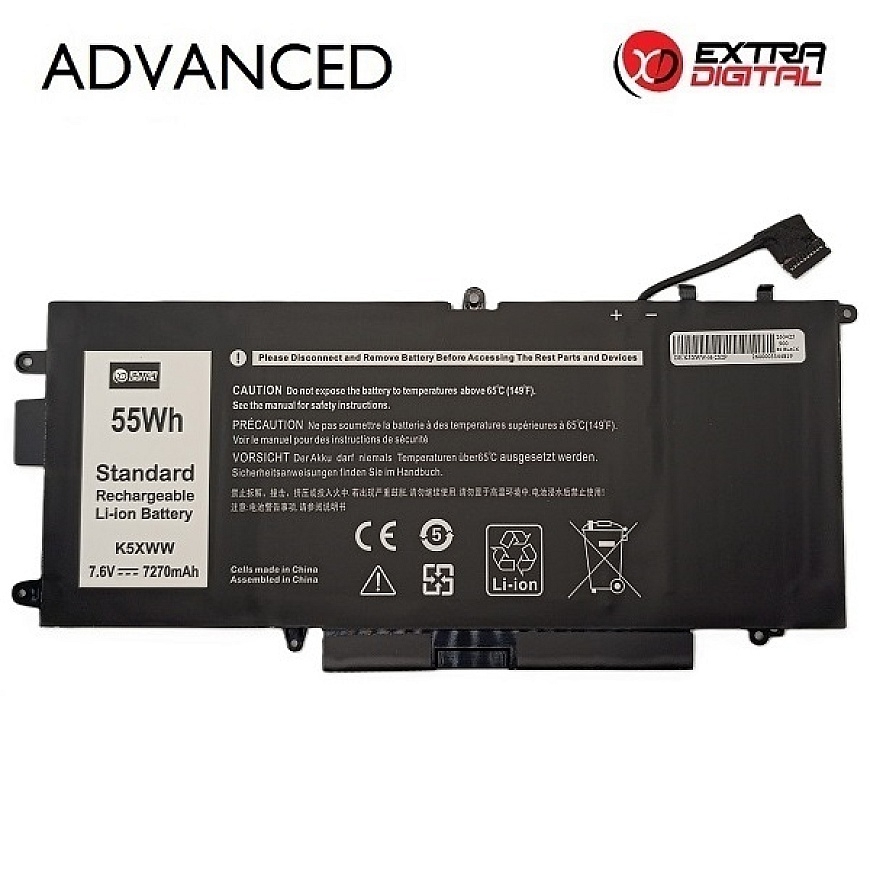 Аккумулятор для ноутбука DELL K5XWW, 7270mAh, Extra Digital Advanced