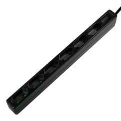 LogiLink LPS231B удлинитель 1,5 m 6 розетка(и) Для помещений Черный