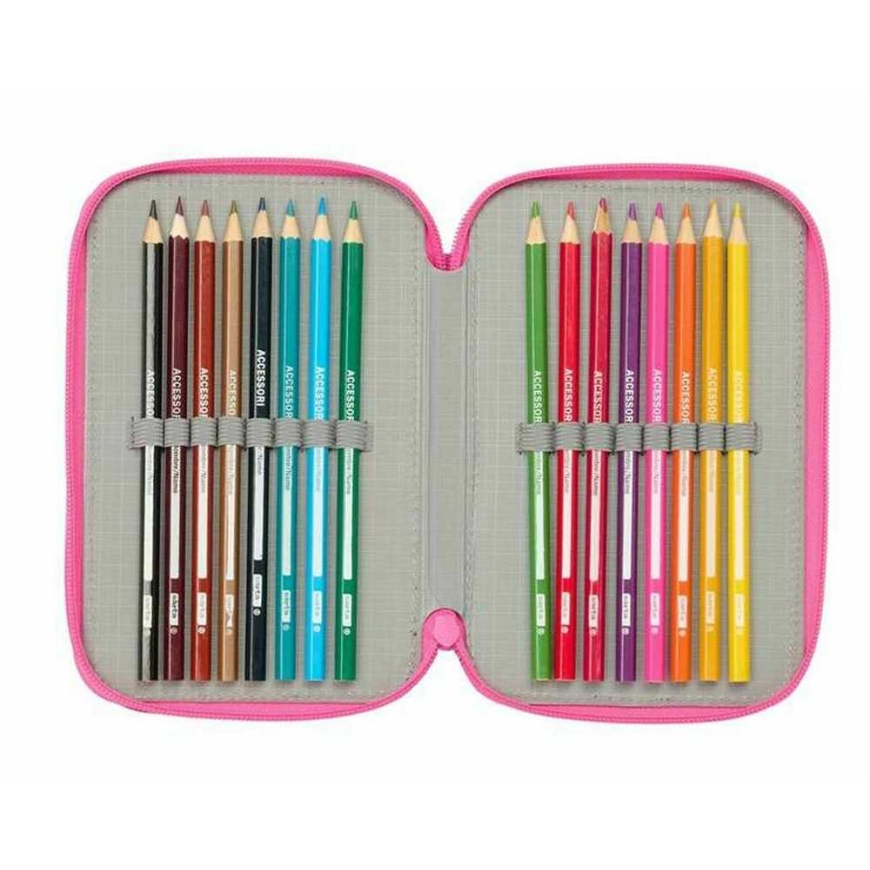 Safta Trīskāršā pildspalvu soma Kuromi Melna Fuksija 12,5 x 19,5 x 5,5 cm 37 Daļas – 4