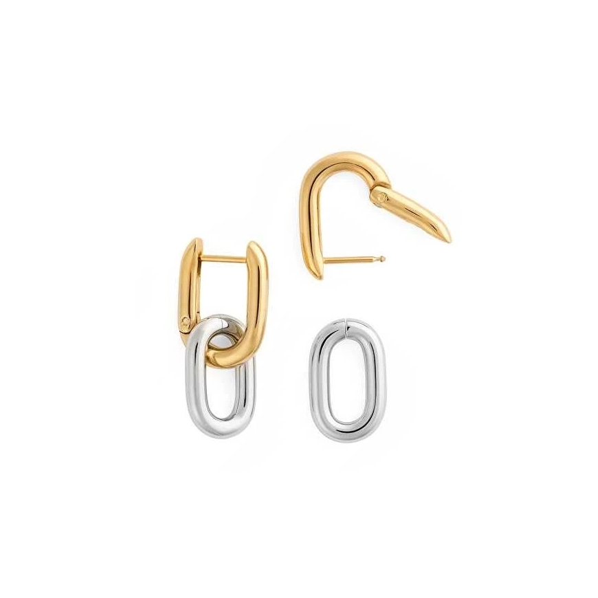 Daniel Wellington Two-Tone Bold Earrings 2in1 Contrasting Chains DW00401979 – 3