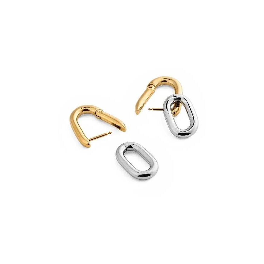 Серьги Daniel Wellington Двухцветные 2в1 Контрастные Цепочки DW00401979 – 4