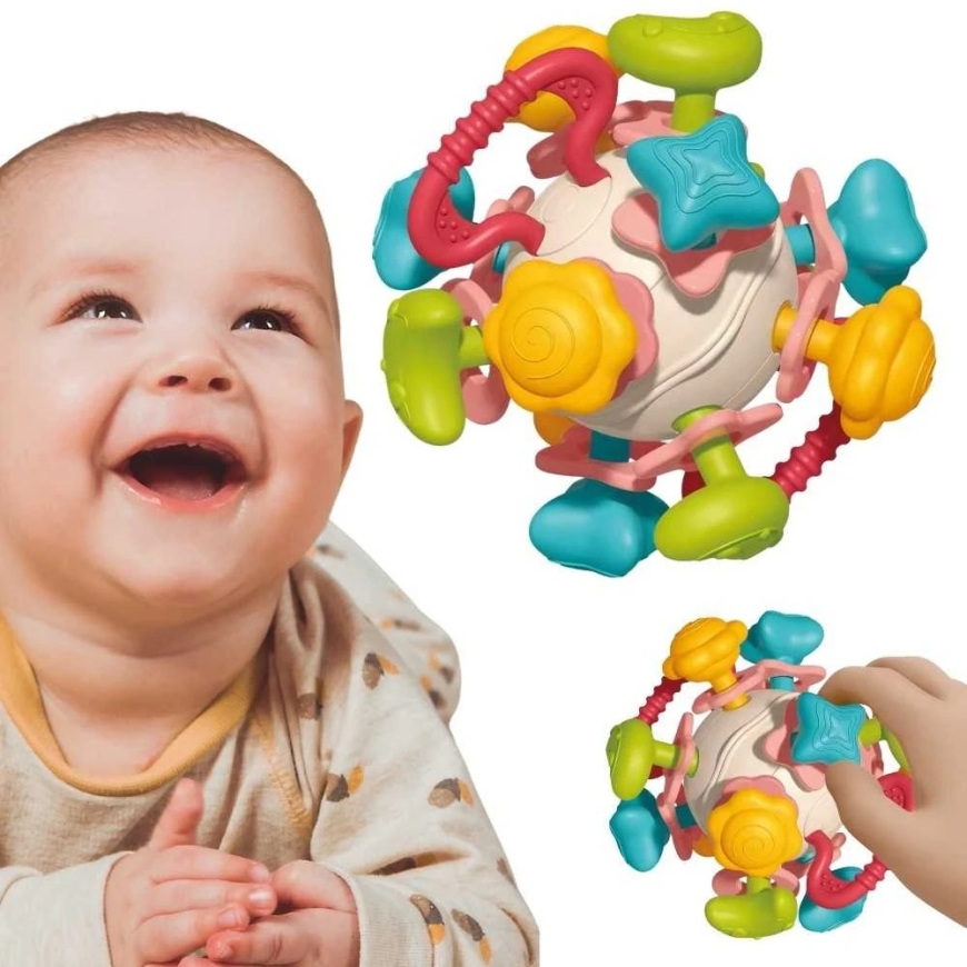 Woopie Baby WOOPIE Pehme mänguasi Koputaja 4in1 Haaratsensorimänguasi beebidele 0m+ – 5