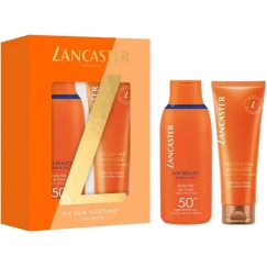 "Lancaster Sun Set" vartalomaidon SPF 50, 175 ml. Aurinkovoide, 125 ml.