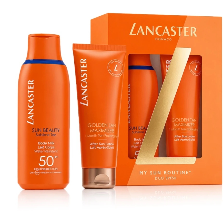 "Lancaster Sun Set" kehapiim SPF 50-ga, 175 ml. Pärast päikest kreem, 125 ml. – 2