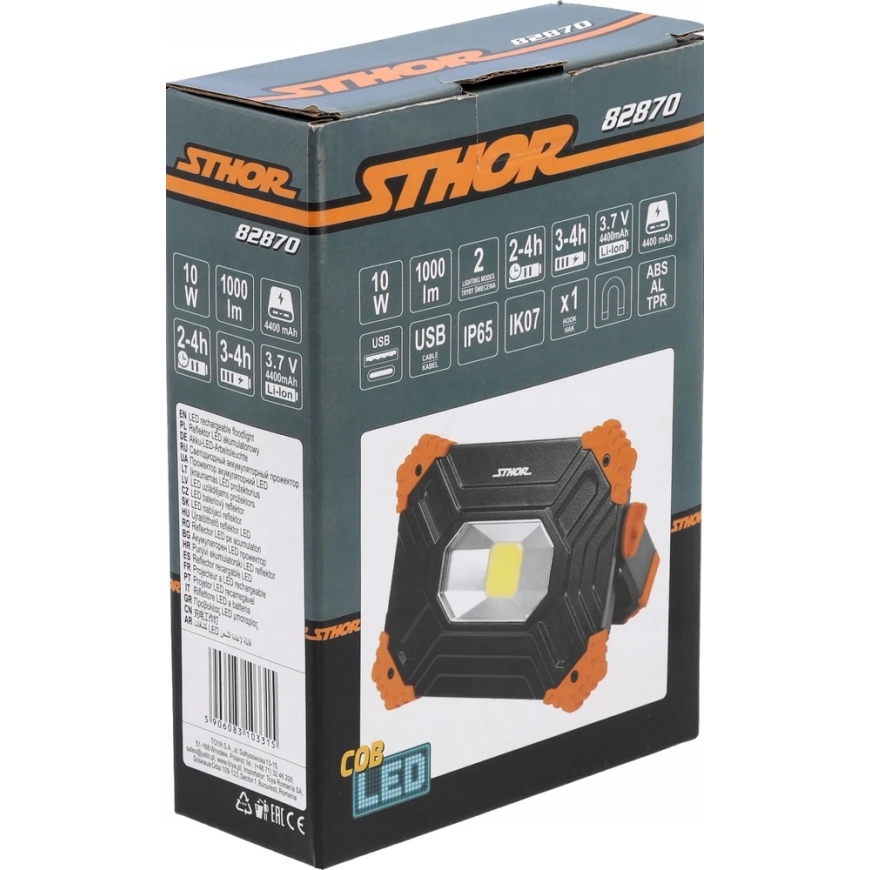 Sthor Toya Sa Puola Kannettava Lamppu | 10W COB LED | 1000 lm | power bank -toiminnolla (82870) – 2