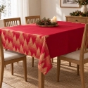 Atmosphera Rectangular Tablecloth, Christmas Tree Pattern, 140 x 360 cm
