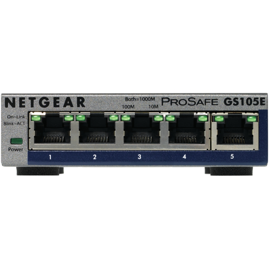 NETGEAR GS105E-200PES сетевой коммутатор Управляемый L2/L3 Gigabit Ethernet (10/100/1000) Серый