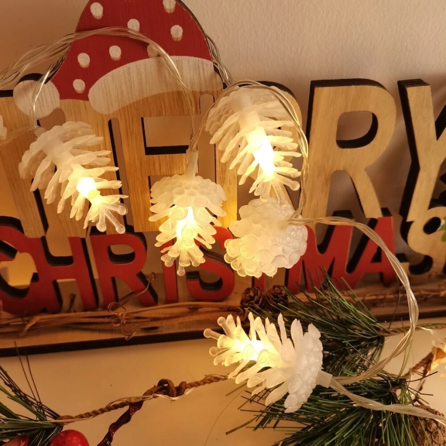 LED bulbs - Modee ML-C3012 pinecone garland, 1.35 m, 10 LEDs, warm white – 4