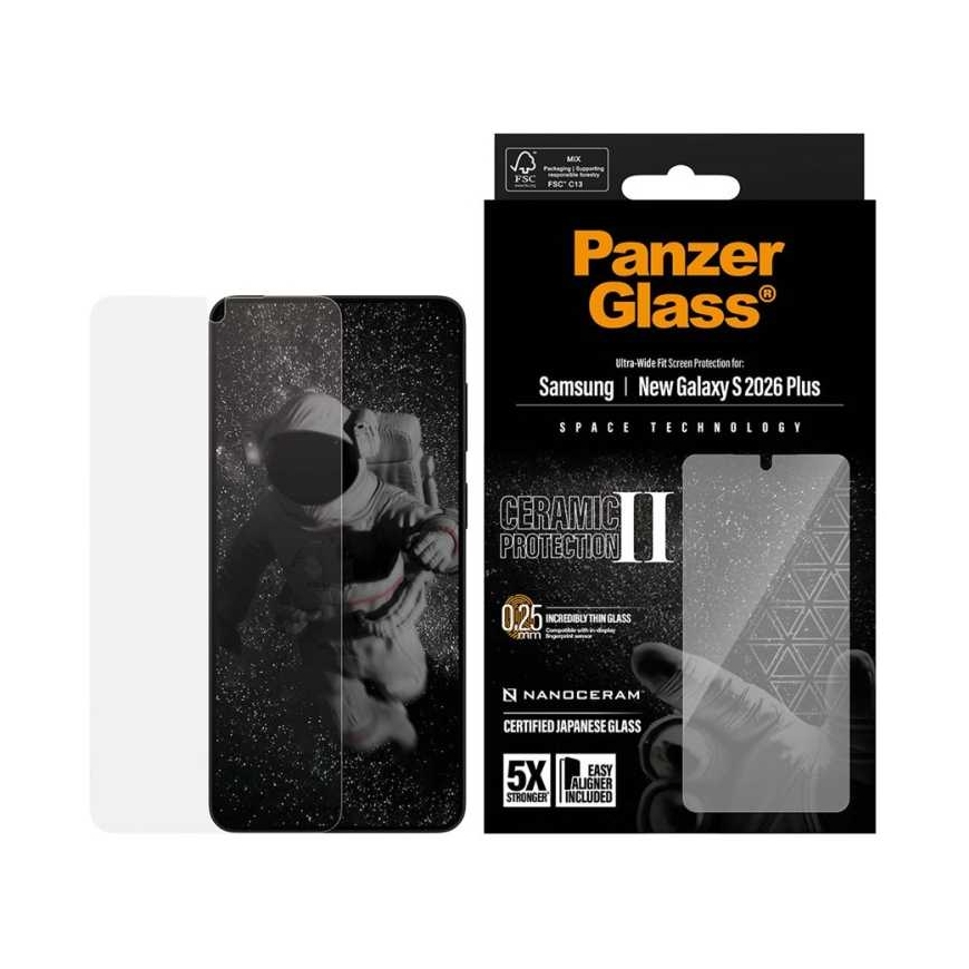 Panzer Glass PanzerGlass Ceramic Screen Protector Samsung New Galaxy S26 Plus | Ultra-Wide Fit w. EasyAligner | PanzerGlass