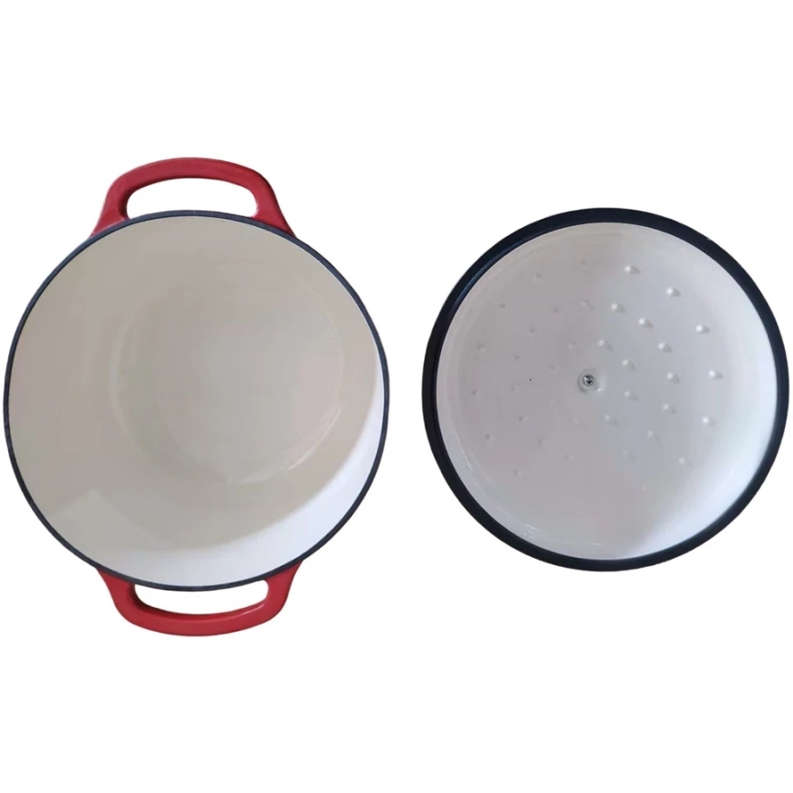 Allesken RODELUXE ketaus keptuvė 28x28x12cm 5.6L emaliuotas kreminis vidus – 2