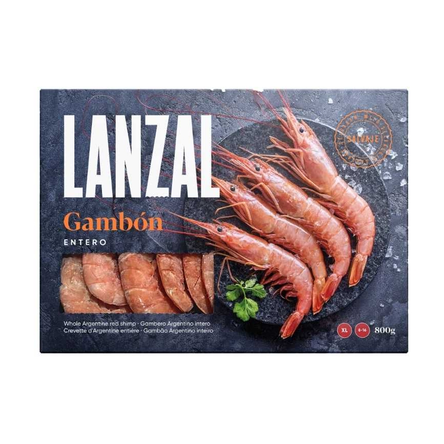 Ocean Pride Frozen Argentinian Shrimp L1 8/16 with Heads, Shell-On, 800g