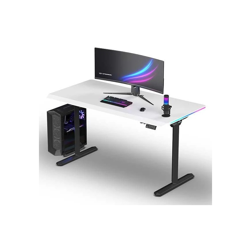 ULTRADESK QUEST mängulaua, 140x70cm, 72-120cm, must-valge