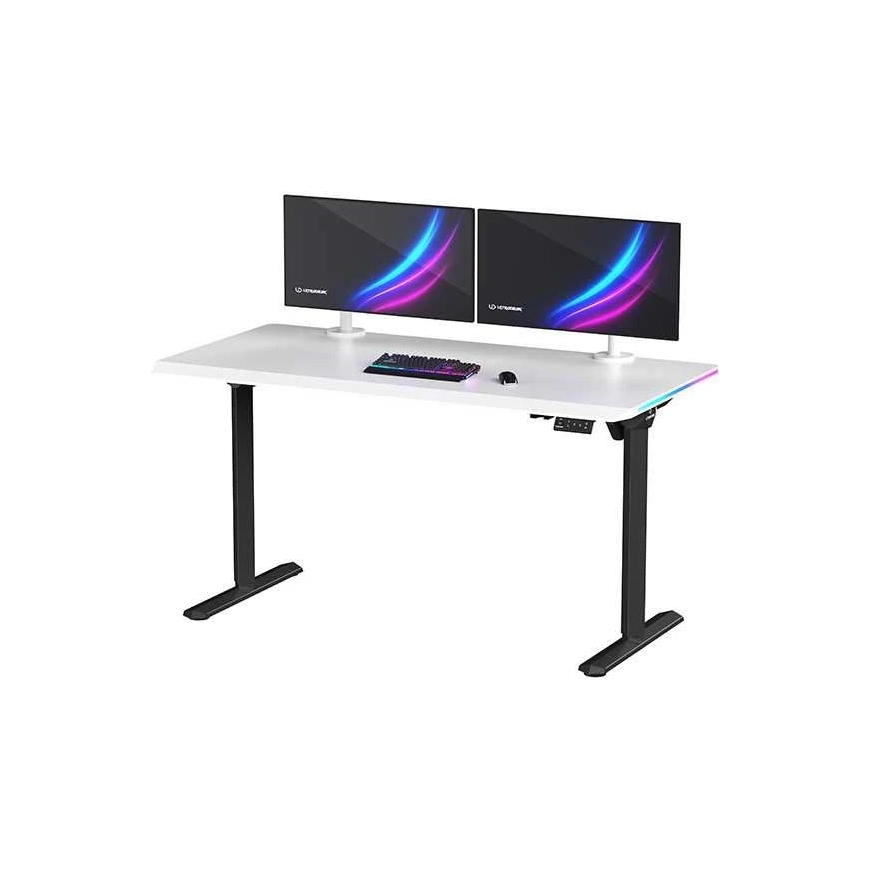 ULTRADESK QUEST pelipöytä, 140x70cm, 72-120cm, musta-valkoinen – 2