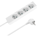 Rebel 5m French Type Extension Cord 4 Sockets Without Switch (3x1.5mm) White Rebel 5m French Type Extension Cord 4 Sockets Without Switch (3x1.5mm) White
