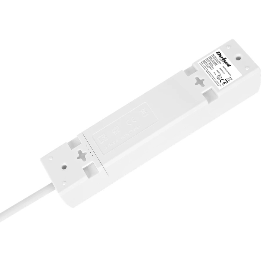 Przedłużacz Prailgintuvas 4 lizdai 5m prancūziško tipo be jungiklio (3x1.5mm) Rebel baltas – 4