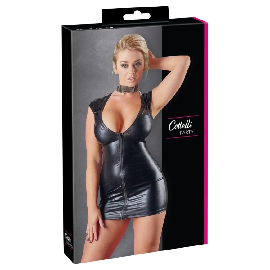 Cottelli Party Wet Look kleit, XL tõmblukuga – 3