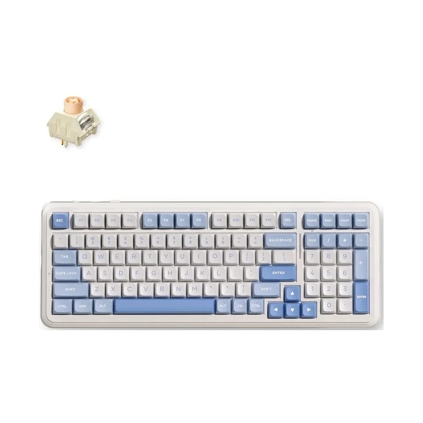 MCHOSE K99 V3 беспроводная механическая клавиатура | US | Переключатель Icy Creamsicle | 2.4GHz, BT | Небесно-голубой