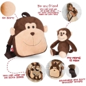 Perletti Max Monkey reversible backpack with plush toy 25cm Perletti Max Monkey reversible backpack with plush toy 25cm