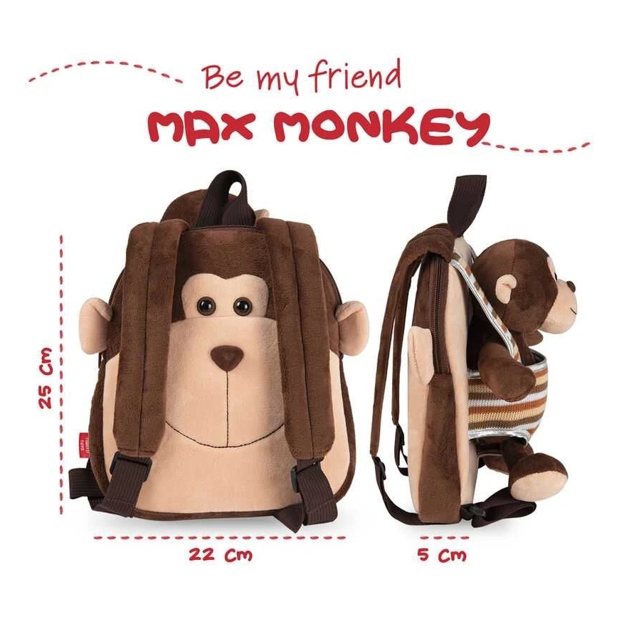 Perletti Max Monkey pööratav seljakott koos pehme mänguasjaga 25 cm – 5
