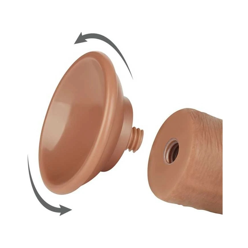 LOVETOY 8 collu slīdošs ādas divslāņu dong, brūns – 2