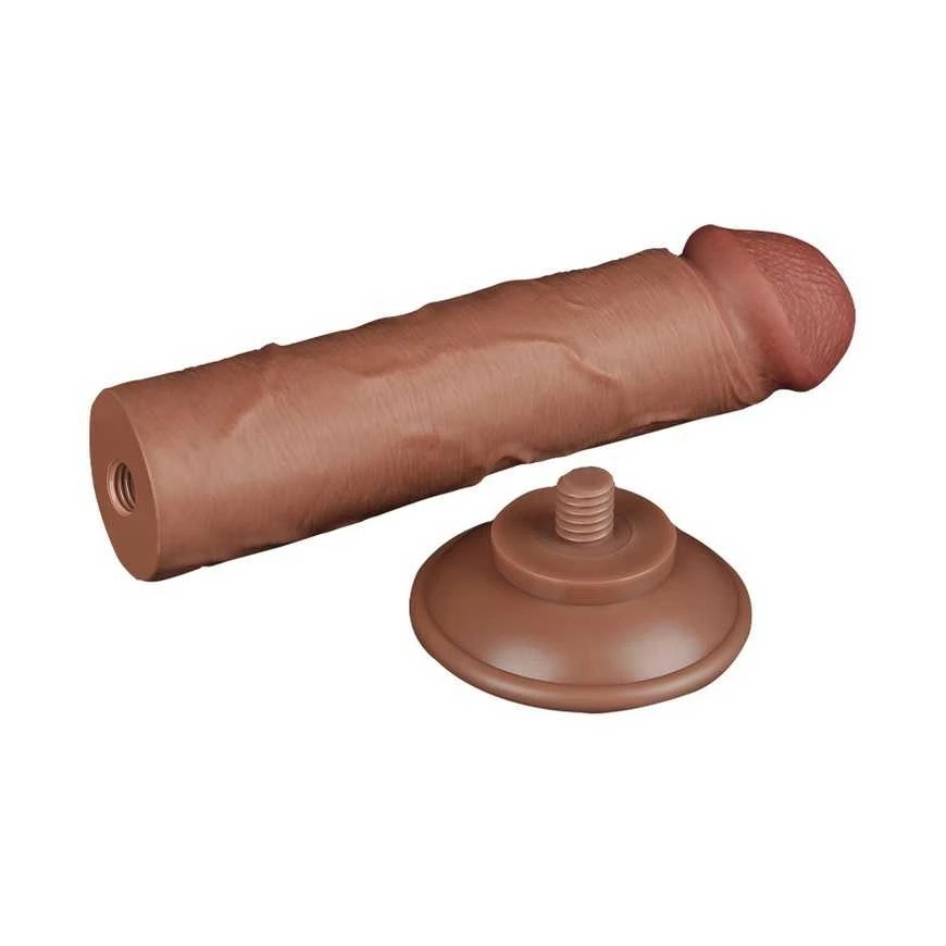 LOVETOY 8 inch sliding leather double-layer dong, brown – 4
