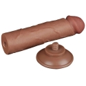 LOVETOY 8 collu slīdošs ādas divslāņu dong, brūns