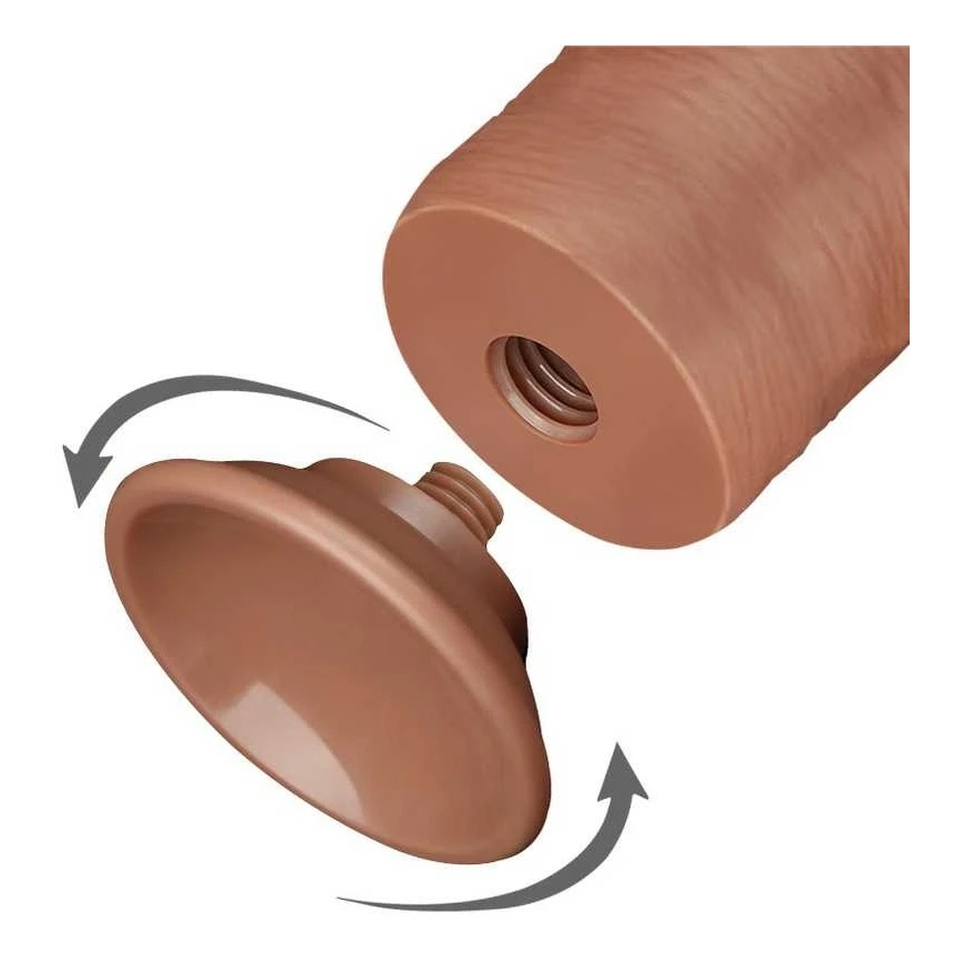 LOVETOY 8 inch sliding leather double-layer dong, brown – 5