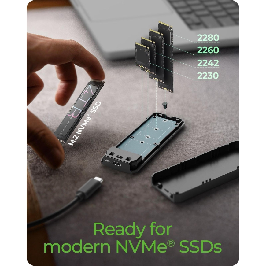 ICY BOX Spade Case 1805 SSD diska korpuss Melns M.2 – 5