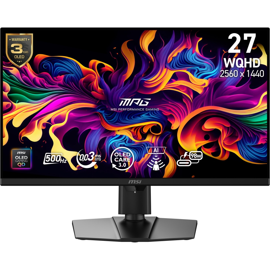 MSI MPG 271QRDE QD-OLED X50 tietokoneen litteä näyttö 67,3 cm (26.5") 2560 x 1440 pikseliä Wide Quad