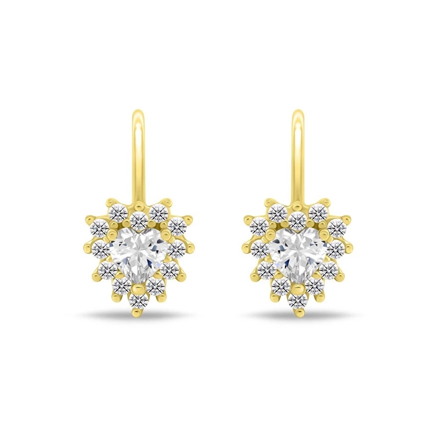 Brilio Silver Gold-Plated Heart-Shaped Earrings with Zirconia EA1266Y – 2