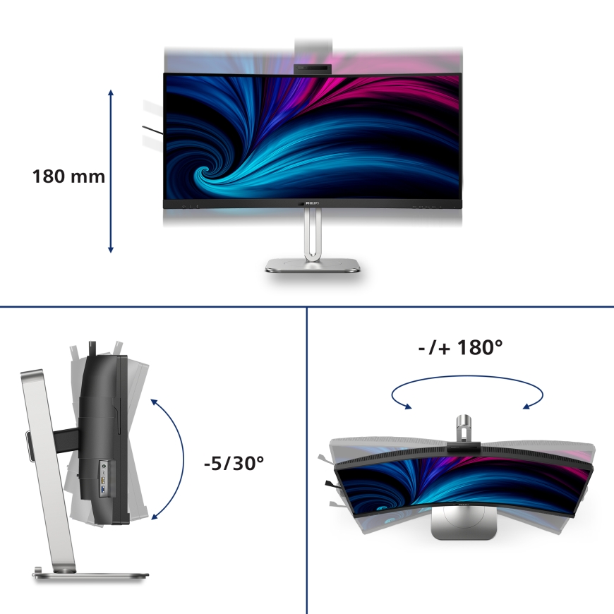 Philips 6000 series 34B2U6603CH/00 monitori 86,4 cm (34") 3440 x 1440 pikseļi Wide Quad HD LCD Pelēk – 5