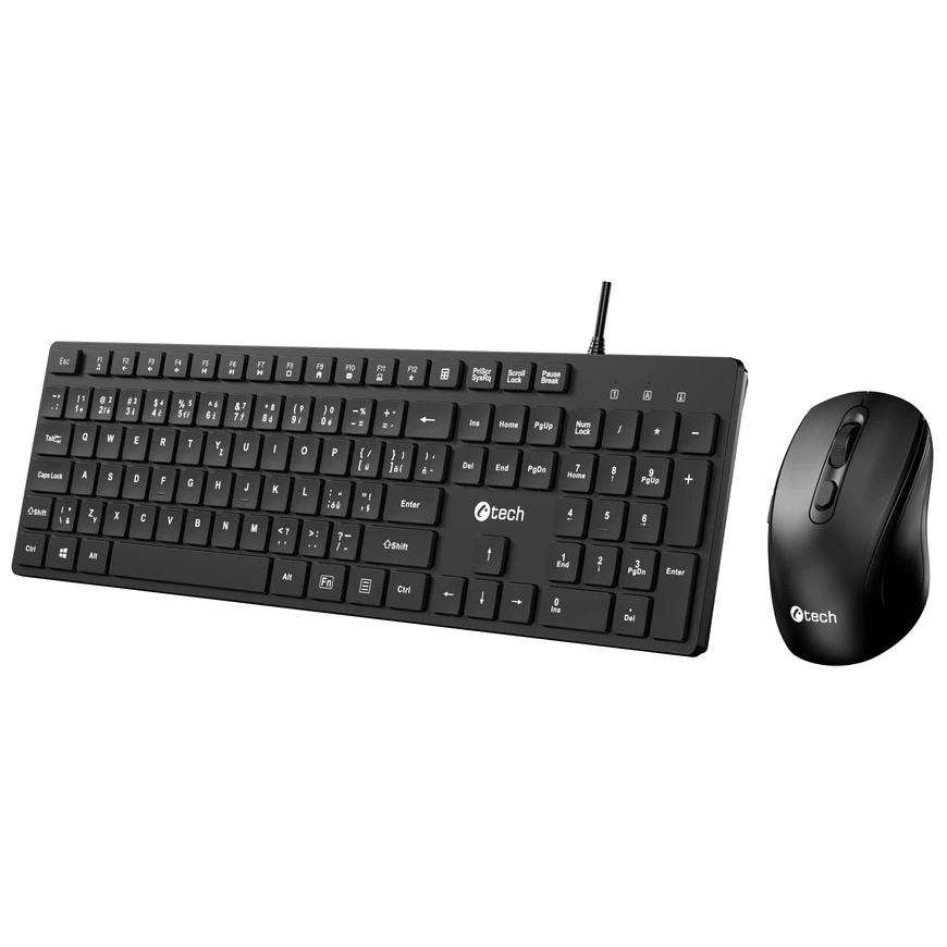 CM Storm Keyboard and Mouse CMStorm C-TECH Keyboard KBM-108, wired combo set with mouse, multimedia, USB, CZ/SK (KBM-108-BL)