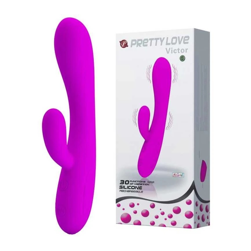 Multi-functional G-spot vibrator with rabbit and USB "Pretty Love"