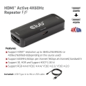 CLUB3D HDMI Active 4K60Hz Repeater F/F CLUB3D HDMI Active 4K60Hz Repeater F/F