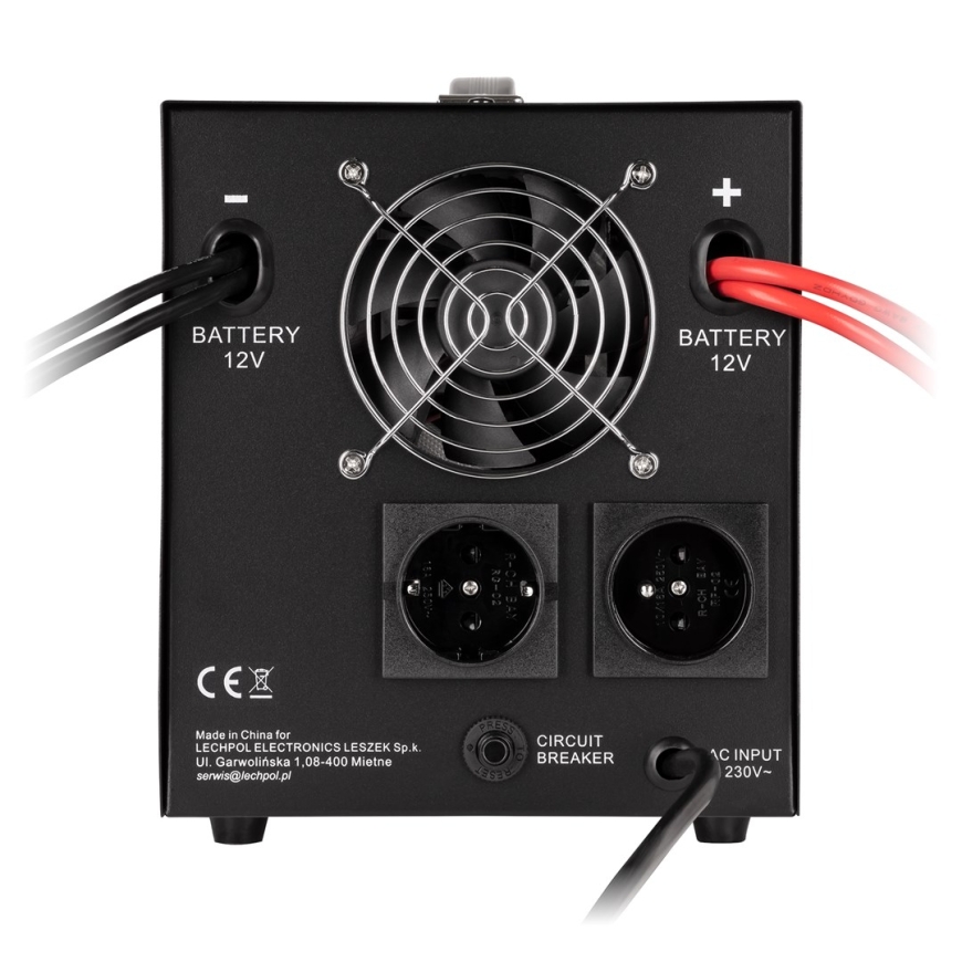 Rebel POWER-1500-LFP4 avārijas jaudas padeve – tīras sinusveida invertors ar 12V uzlādes funkciju, 230V, 1500VA/1050W – 5